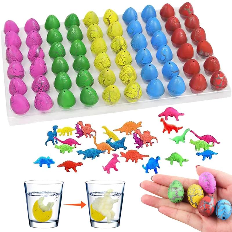 Mini œuf de dinosaure à couver, 10/20/60 pièces, œufs craquelés colorés, jouets amusants pour enfant