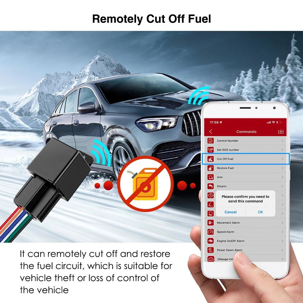 MiCODUS 4G GPS Tracker dispositif de suivi de voiture MV730G relais GPS moto coupure carburant 9-95V