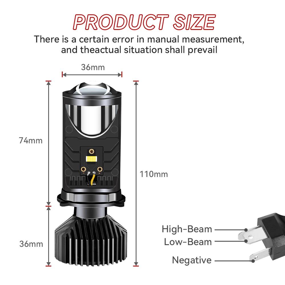 Y6 H4 LED projecteur phare lentille de projecteur avec ventilateur de refroidissement 90W Automobile