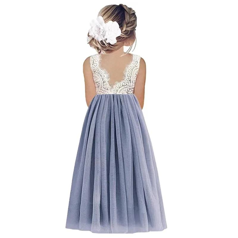 Robe princesse de fête en dentelle pour filles, à fleurs, pour bébés enfants, robes d'été pour maria