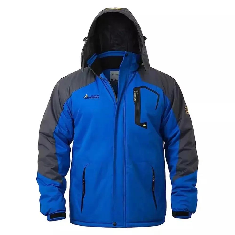 Parkas d'hiver pour hommes, veste d'extérieur en polaire épaisse, coupe-vent chaud et imperméable, v