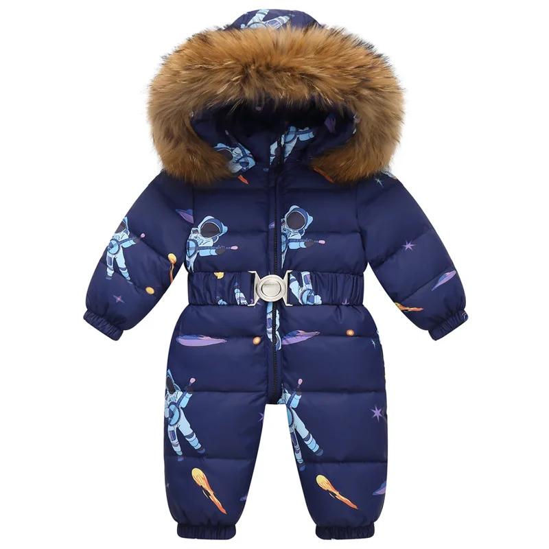 Doudoune imperméable à capuche en fausse fourrure pour enfants, salopette d'hiver pour enfants, comb