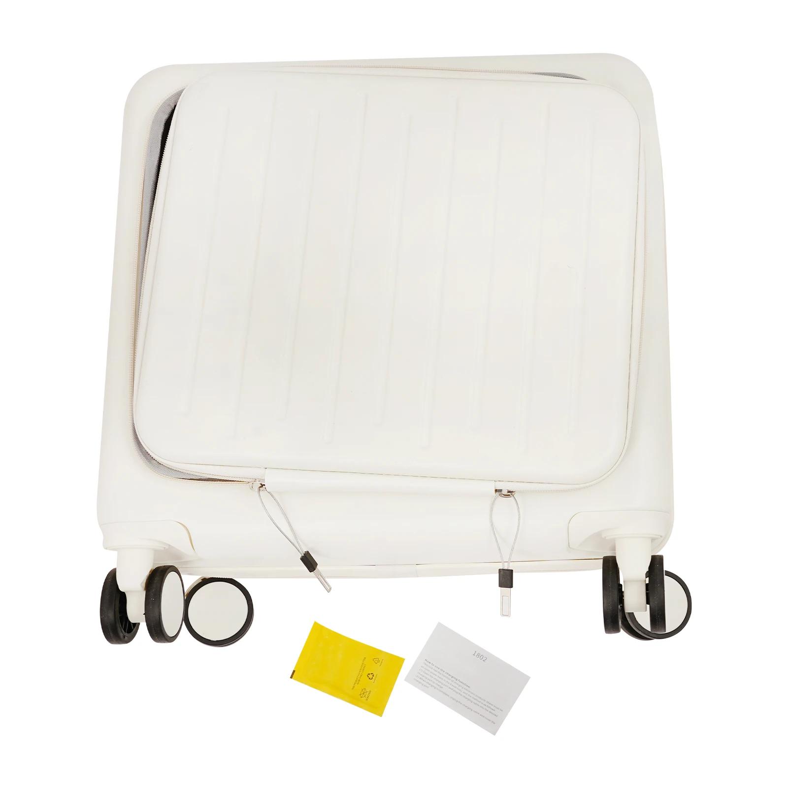 Valise cabine ABS 18 pouces avec ouverture frontale 180° °   Valise de voyage avec compartiment pour