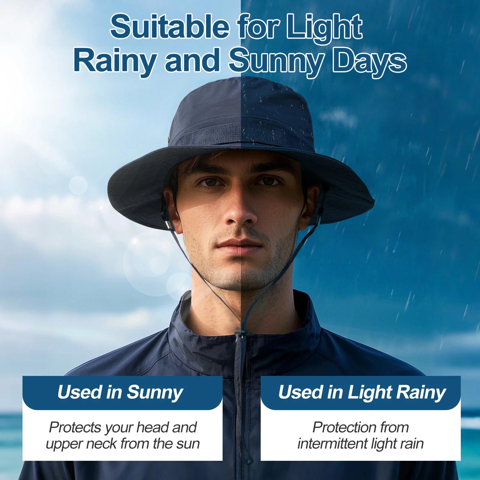 BOTVELA Chapeau seau imperméable avec mentonnière Chapeau Boonie pliable à séchage rapide Chapeau Sa