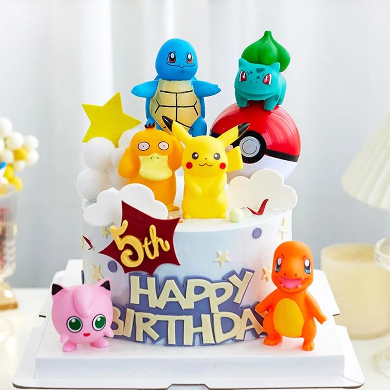 Décoration de gâteau Pokemon Pikachu, 15 pièces/ensemble, figurine de dessin animé, fournitures de d
