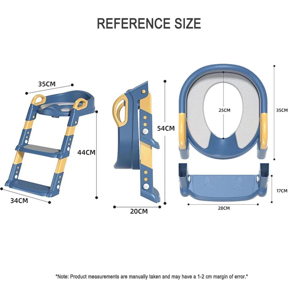 Siège de toilette portable pour enfants, pliable, réglable en hauteur, avec tapis rembourré imperméa