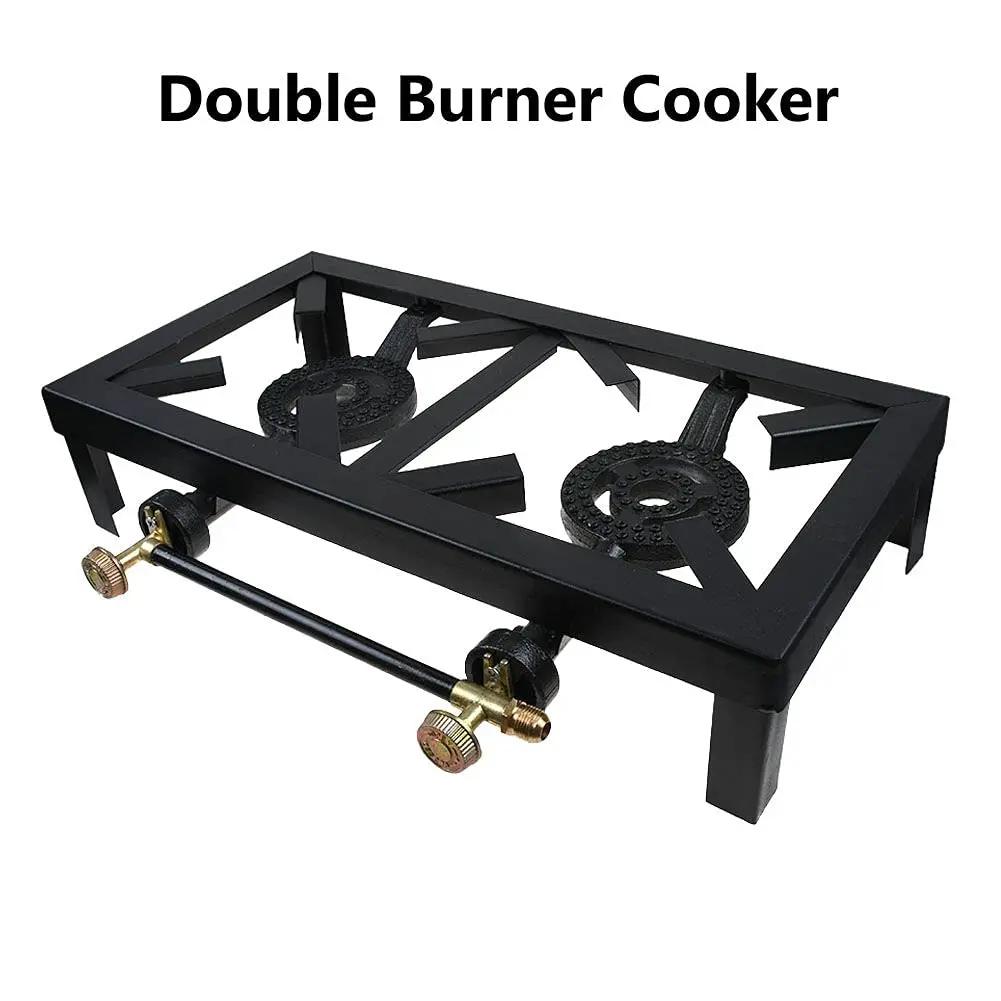 Réchaud de camp extérieur portable à double Eva, cuisinière à gaz propane, cuisinière à barbecue GPL