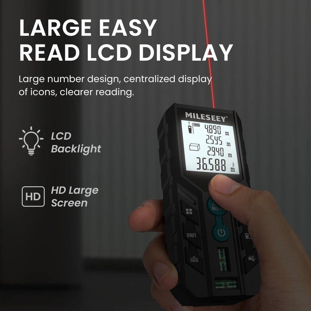 MILESEEY-Télémètre laser pour twiches , ruban à mesurer laser, double bulle horizontale, roulette nu