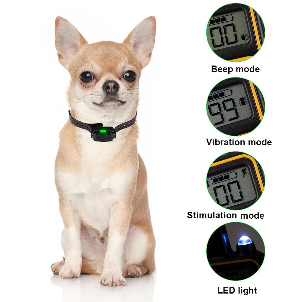 Collier Électrique Anti-Aboiement pour Chien, Étanche, avec Télécommande, Rechargeable, Dispositif d