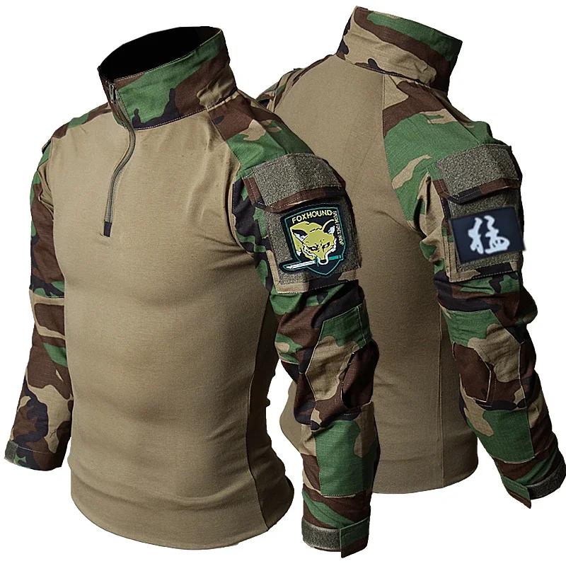 Chemises tactiques d'extérieur pour hommes, tenue à manches longues, chemise de Combat, fermeture éc