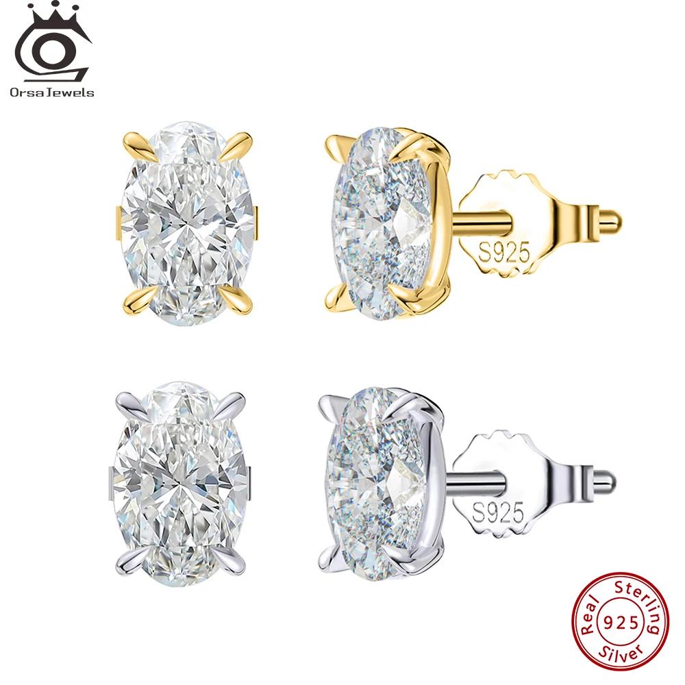 ORSA JEWELS exquis 925 boucles d'oreilles en argent Sterling Zircon pour les femmes brillant 8A Prem