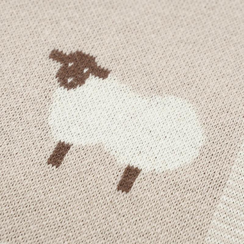 Couverture bébé coton tricotée 90x70cm - Lange emmaillotage poussette tapis réception nouveau-né