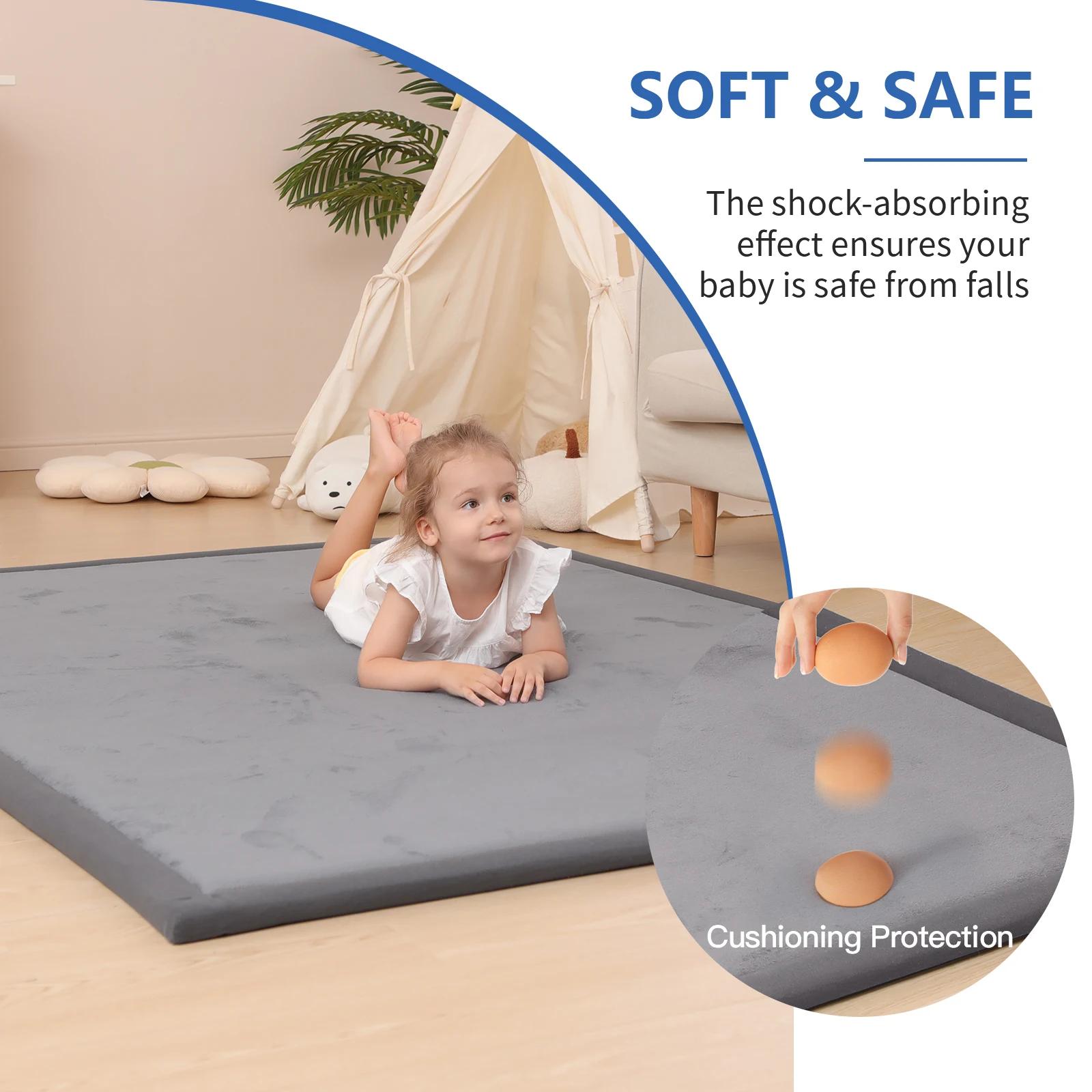 Huloosleep 4 couleurs bébé ramper tapis de jeu antidérapant épais doux mousse bébé activité tapis sa