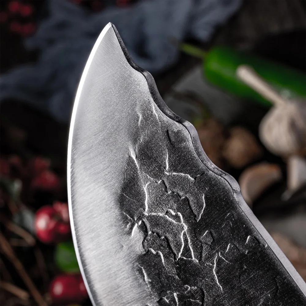 Couteau à couperet forgé en acier inoxydable, 8 pouces, couteau à trancher la viande et les légumes,