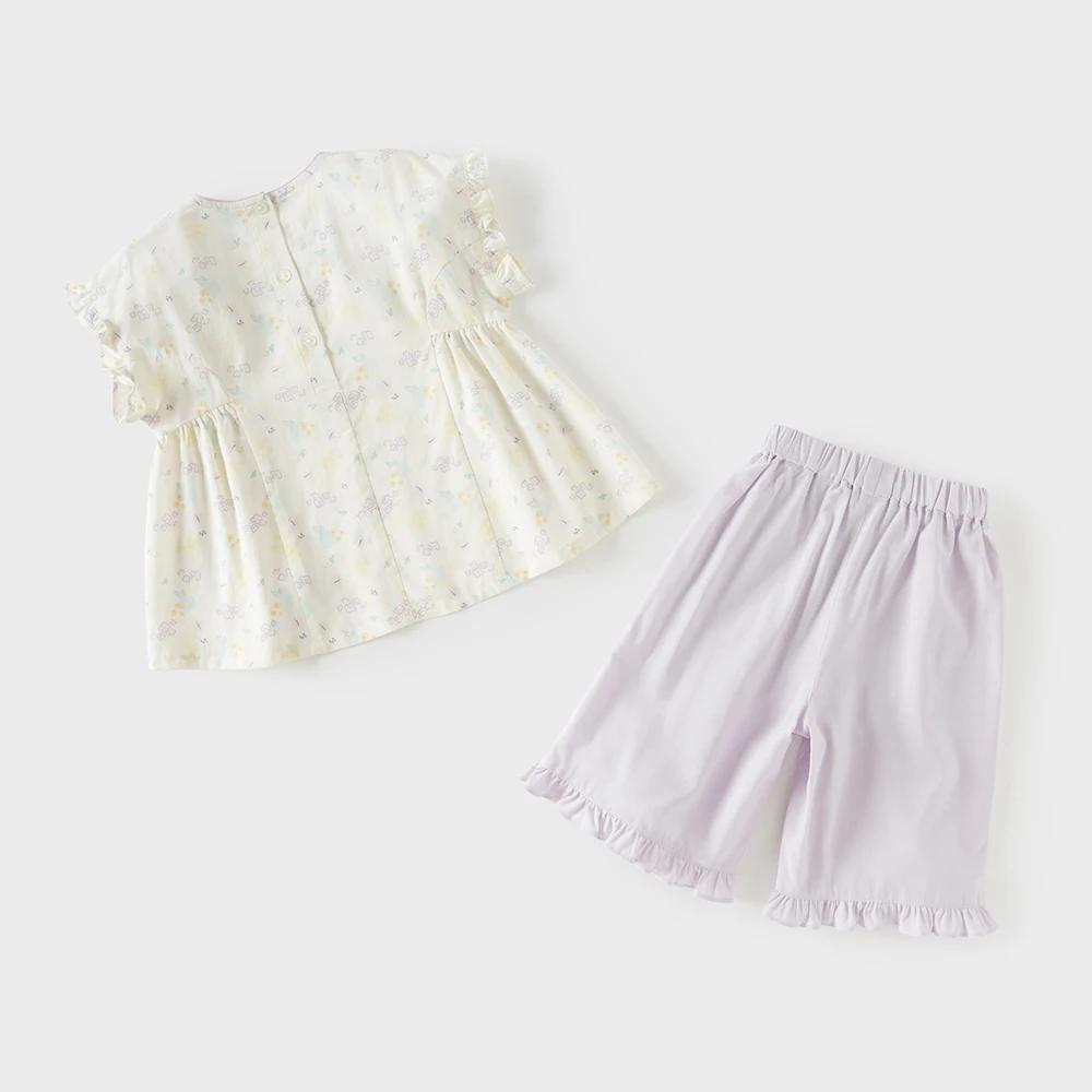 Ensemble short et haut pour enfants Dave Bella – Tenue d'été décontractée pour filles avec imprimé p