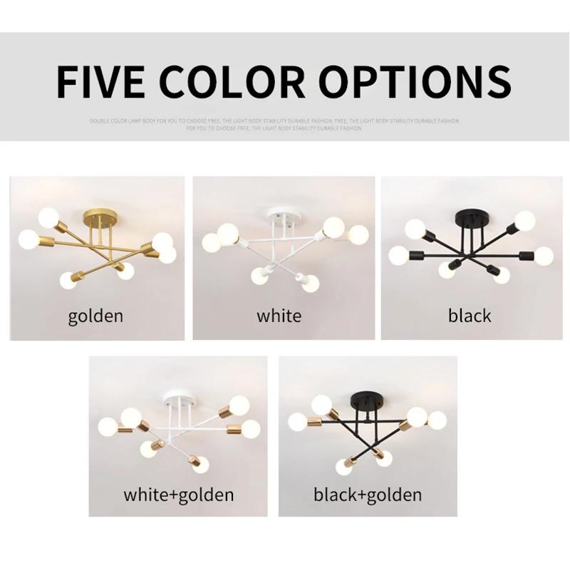 Rétro industriel en fer forgé matériel 6 têtes LED plafonnier maison Luminaire moderne salon lumière