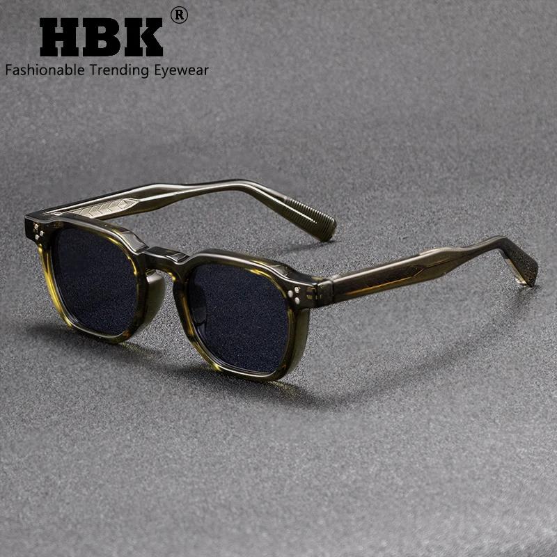 HBK-Lunettes de soleil carrées rétro pour hommes et femmes, lunettes de soleil punk, lunettes de pla