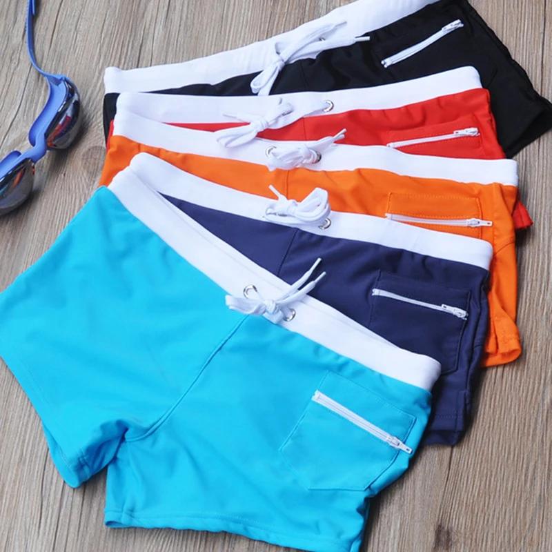 Short de bain pour hommes, maillot de bain avec cordon de serrage, doublure en maille, taille élasti