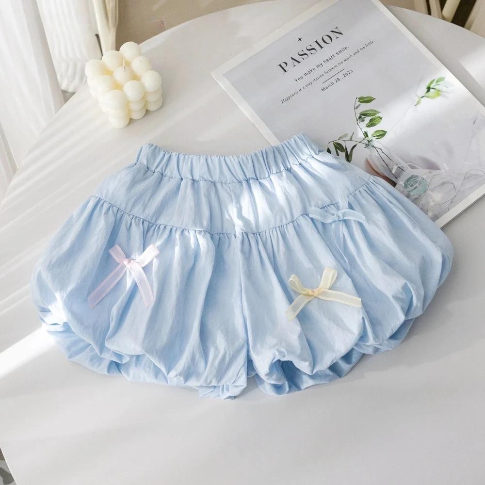 Bear Leader – vêtements d'été pour filles, couleur unie, short décoratif avec nœud, Version coréenne