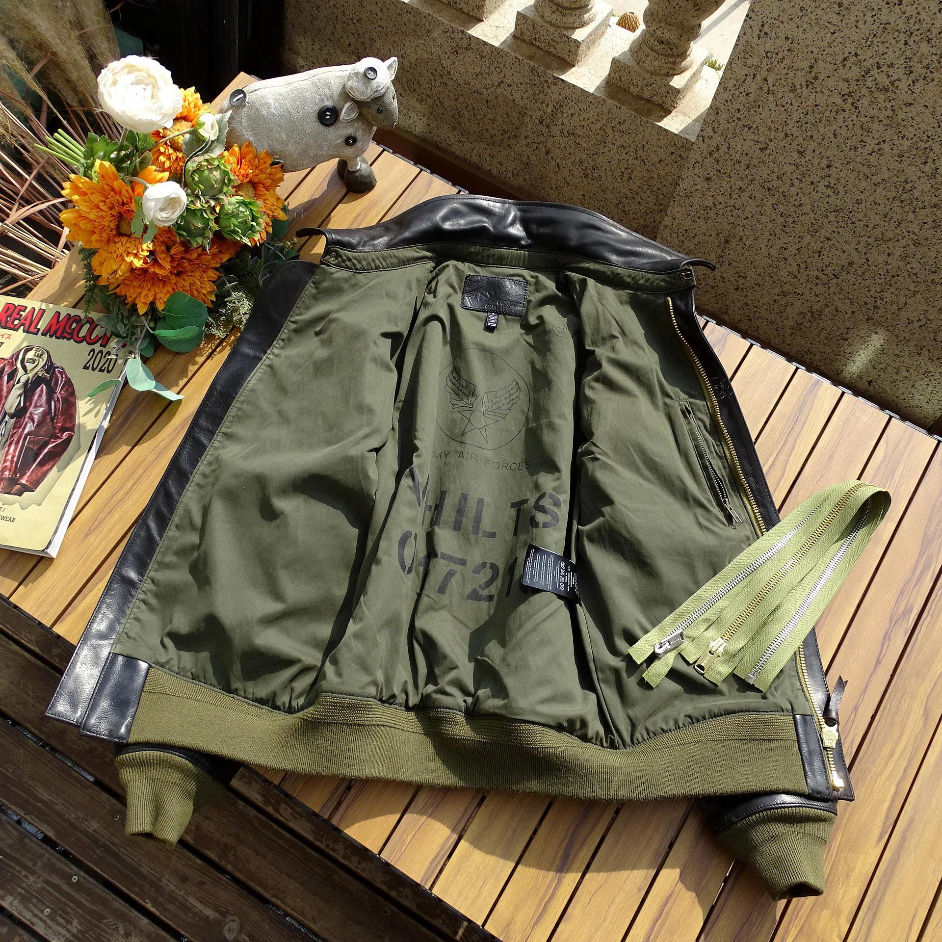 Veste d'hiver en cuir noir pour hommes, Style militaire, grande taille 5XL, véritable cuir de vache 