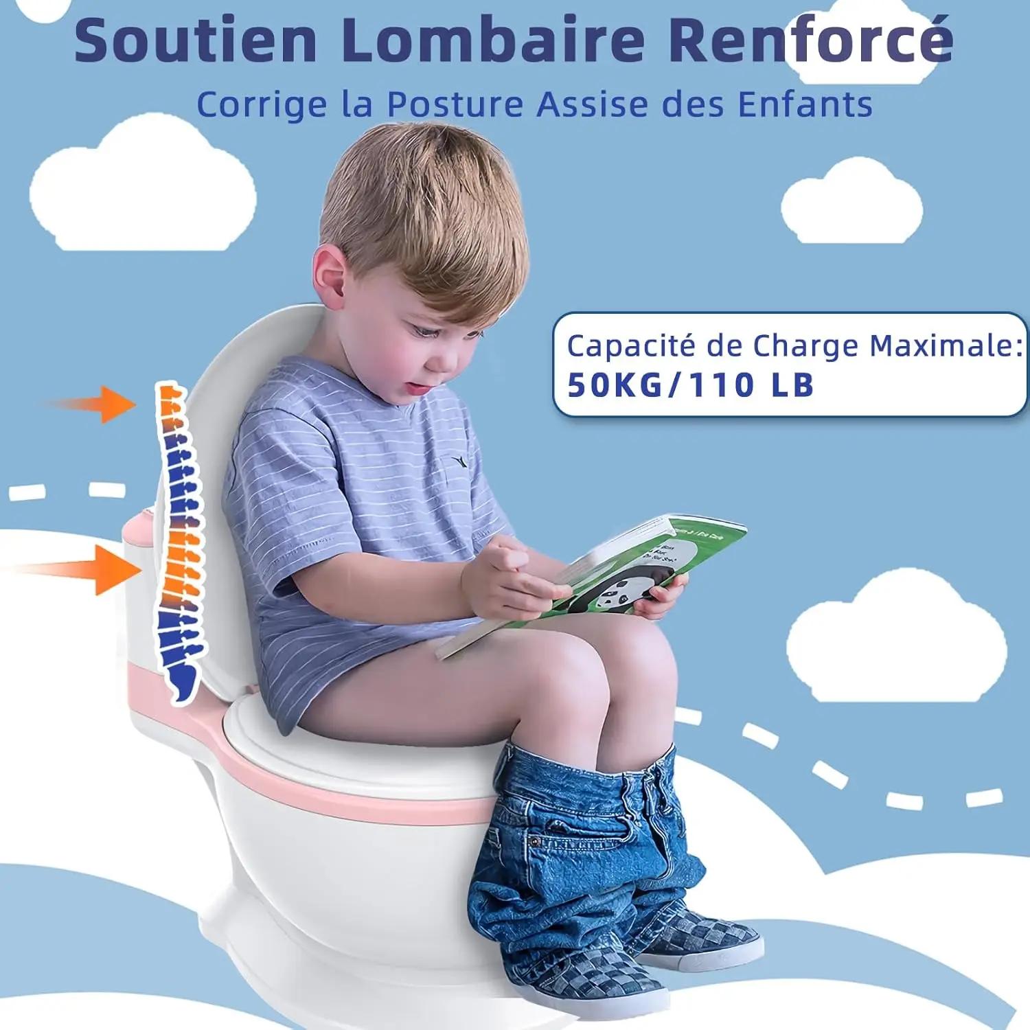 Pot WC Pour Apprentissage De La Propreté - Toilette Bébé & Enfant - Confortable Anti Dérapant Avec B