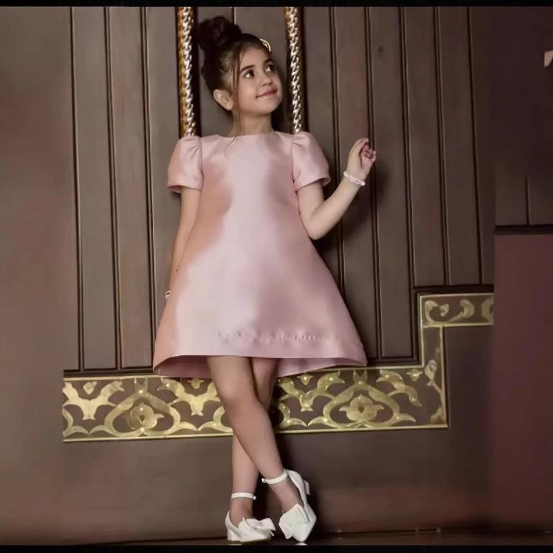 Robe de princesse rose formelle pour enfants 2026, robe de demoiselle d'honneur tutu pour filles, ro