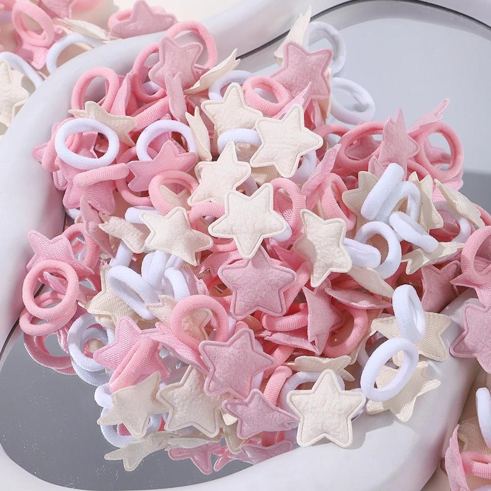10/20 pièces filles rose coeur étoile enfants boucle de cheveux sans danger cheveux dessin animé ser