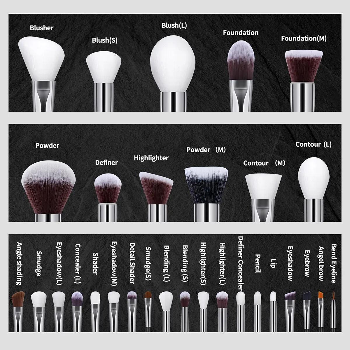 Ensemble de pinceaux de maquillage professionnels, outils de beauté cosmétiques, fond de teint, fard