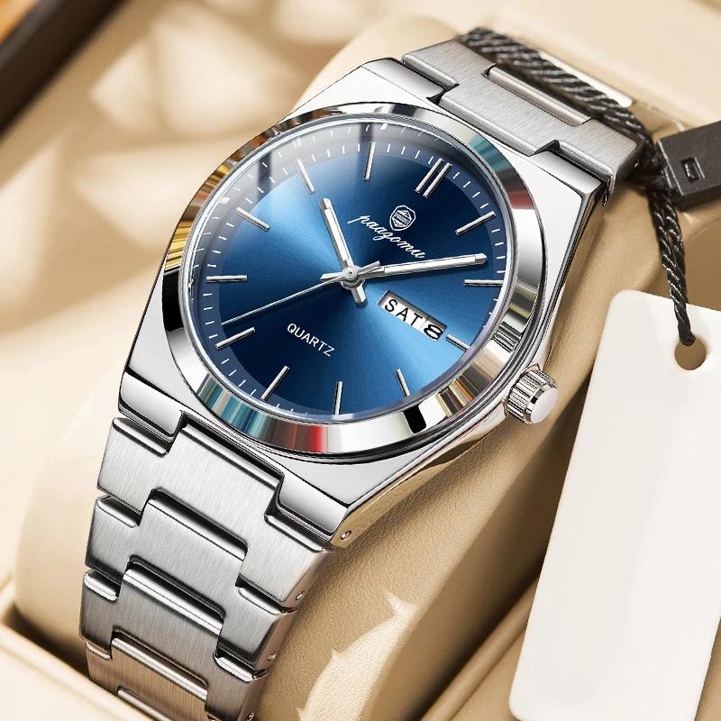 PAAZOMU Montre à quartz ultra-fine pour hommes et femmes, style minimaliste, étanche, lumineuse, bra