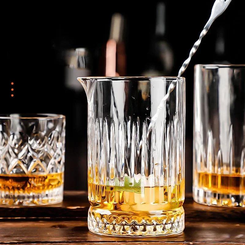 Shaker à Cocktail de 700ml, tasse en verre à whisky, tasse à agitation professionnelle pour Cocktail