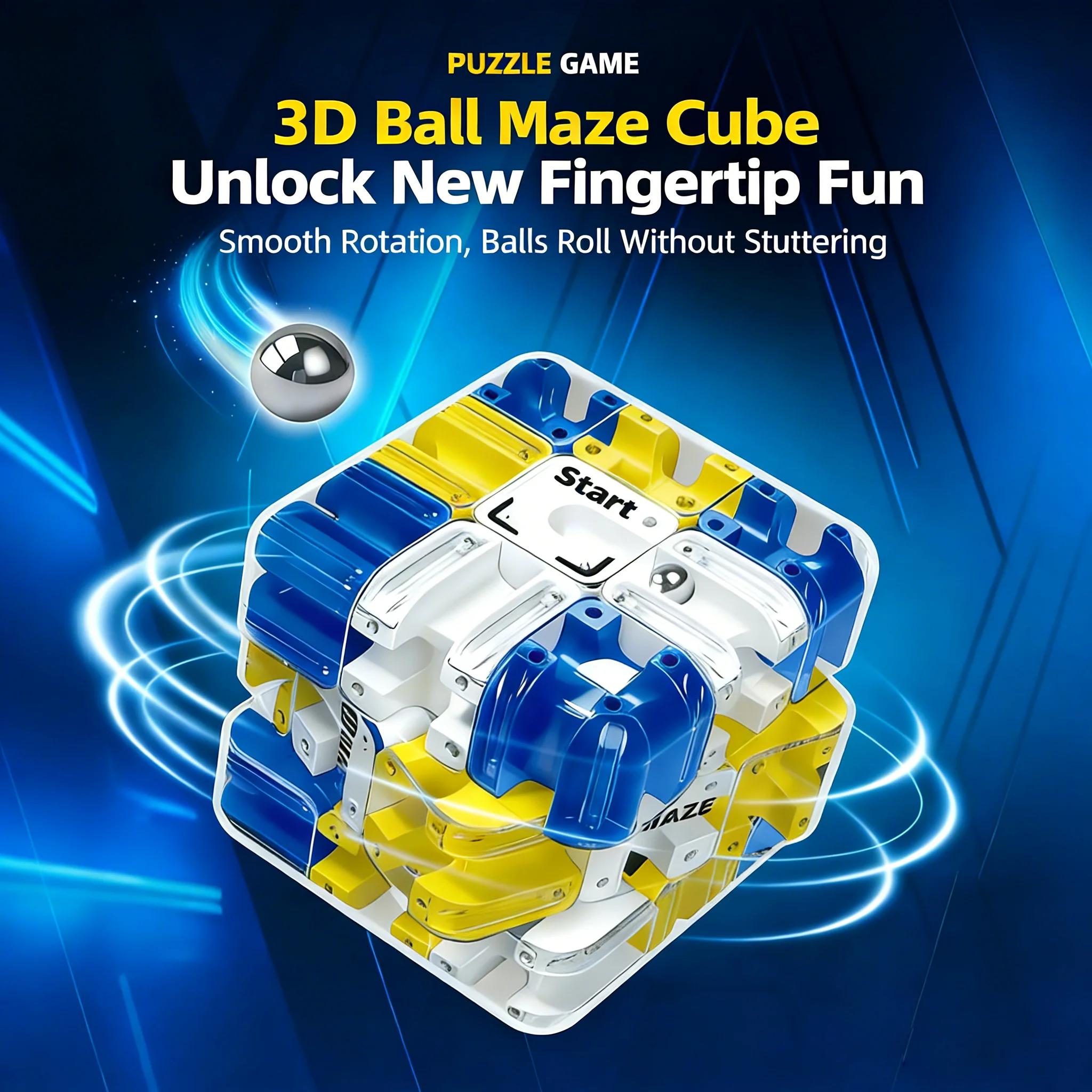 Cube magique roulant à billes 3D, labyrinthe pour enfants, jouet de fidélisation, pensée logique, so