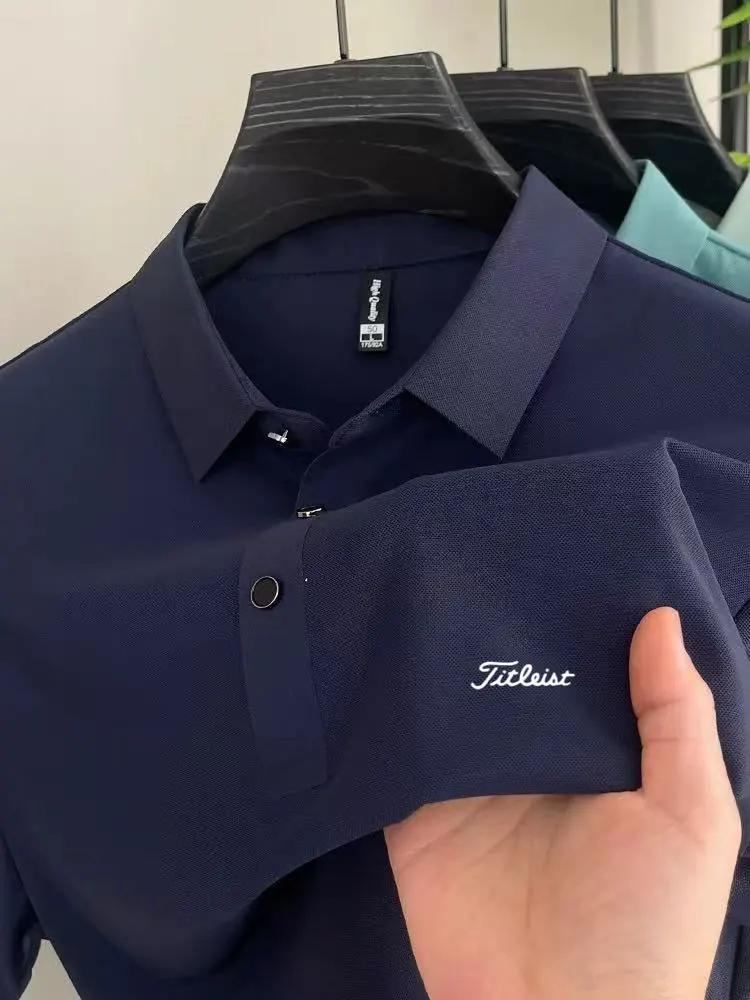 Polo décontracté pour hommes, t-shirt de golf d'extérieur, haut de gamme, respirant et frais, pour l