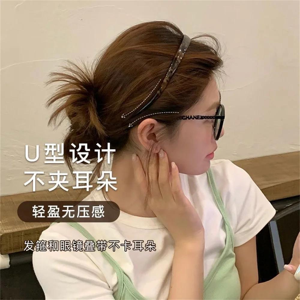 Bandeaux College à l'acide acétique pour femmes, ornement de cheveux doux, bandeau fouet haut de gam
