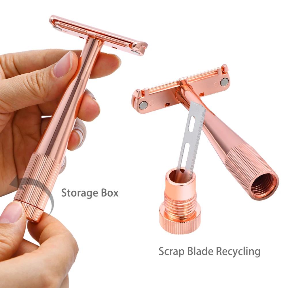 Rasoir de sécurité écologique Whityle16T pour femmes, lames de protection AC, rasoir pour hommes et 