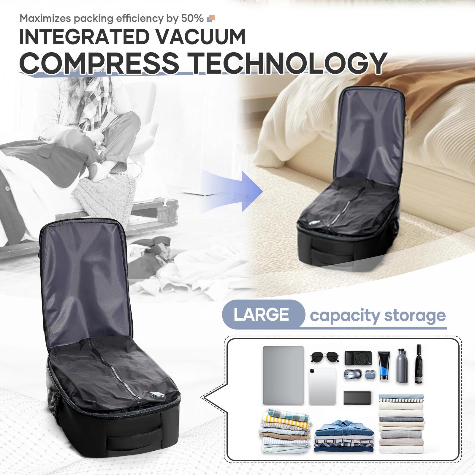 Compression sous vide pour sac à dos avec pompe manuelle, sac à dos de voyage approuvé Ryanair 40x30