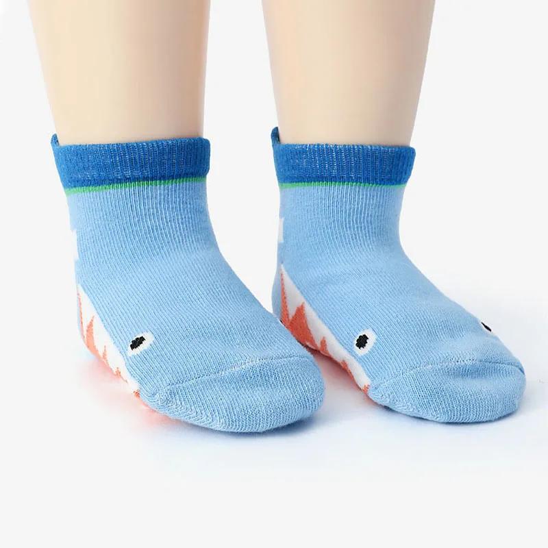 6 paires de chaussettes pour enfants, chaussettes de sol antidérapantes en coton à motif d'animaux d