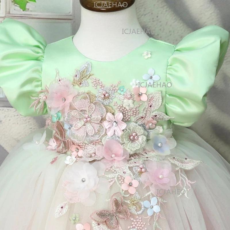 Robe de Princesse Lolita 2026 pour Enfants, Tenue de Cérémonie et de Fête, Robe de Bal avec Applique