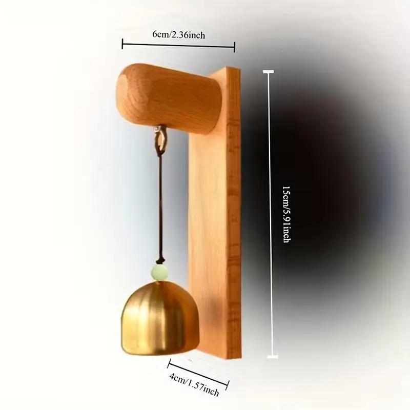 Sonnette mécanique en bois rétro pour entrée de maison, sans piles, décoration classique antique pou