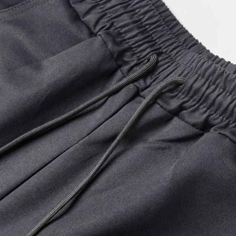 Pantalon cargo en polyester tissé pour homme, multi-poches, coupe droite, taille à cordon, vêtements