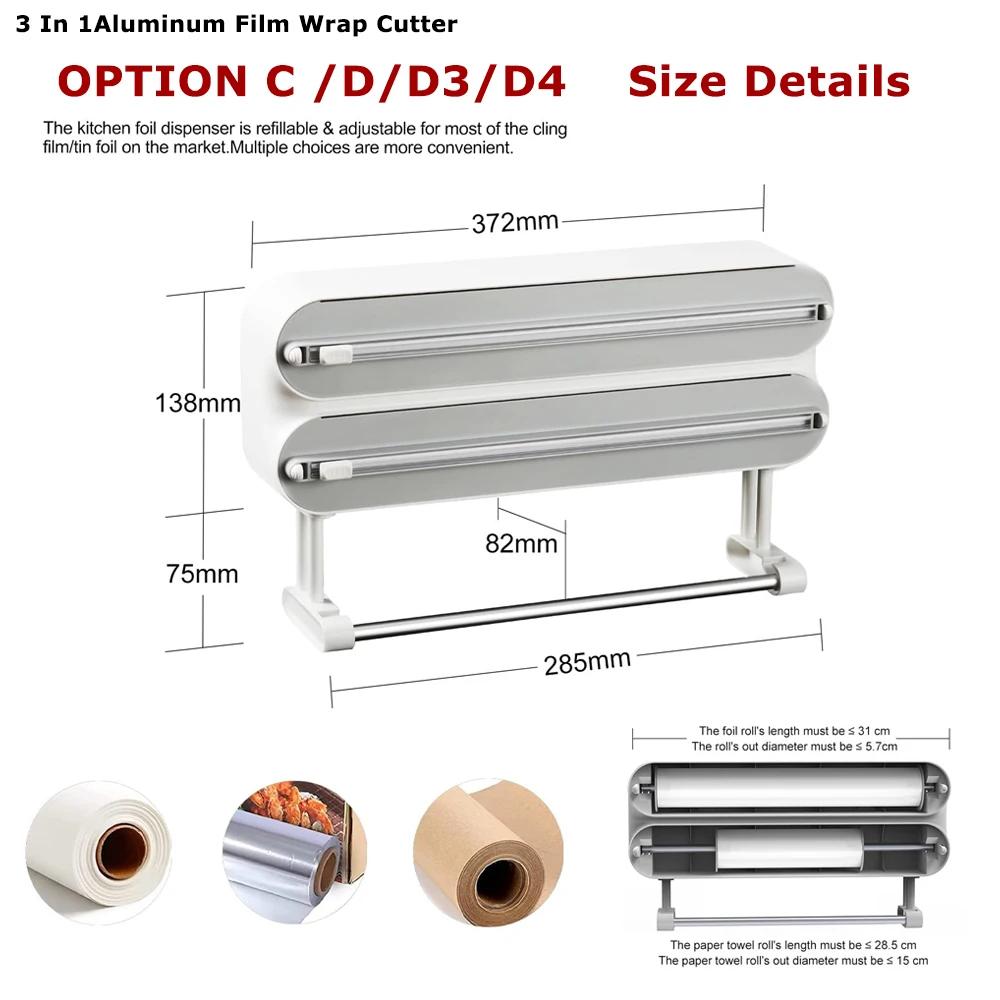Coupe-film en aluminium fonctionnel, porte-serviettes en papier mural, coupe-papier, support de coup