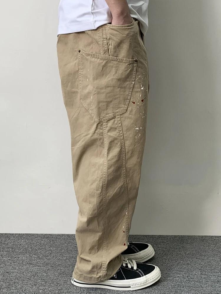 Pantalon cargo à pois pour hommes, streetwear japonais, pantalon baggy décontracté Harajuku, haute q