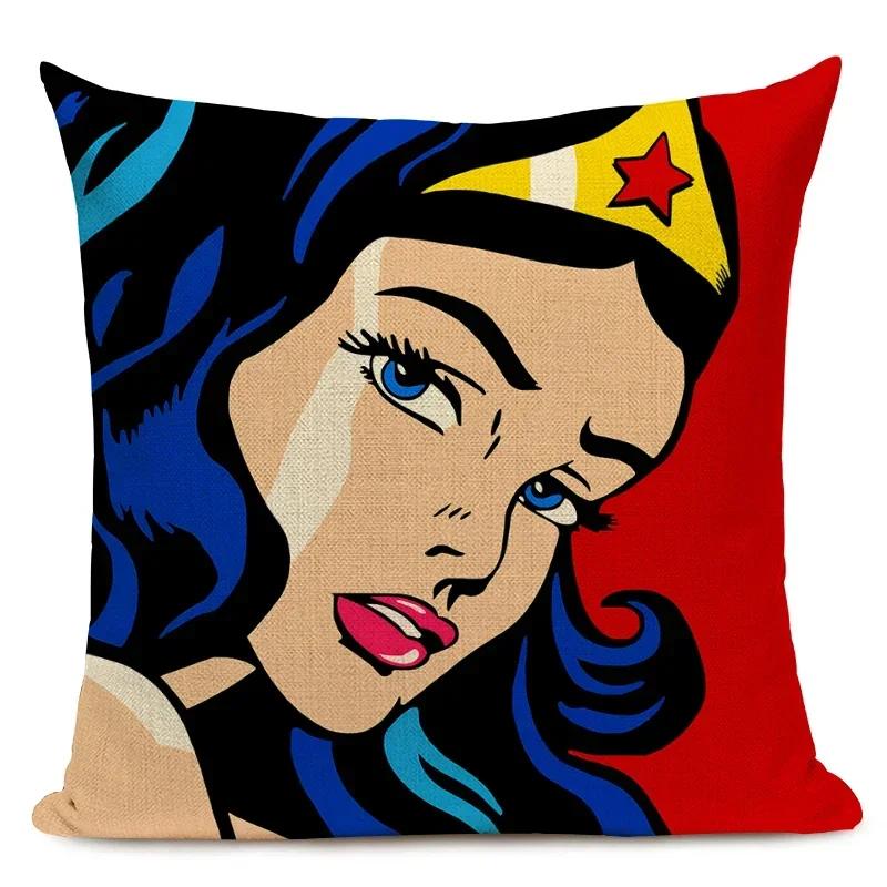 Housse de coussin imprimée Pop Art, taie d'oreiller décorative pour siège de voiture, décoration de 