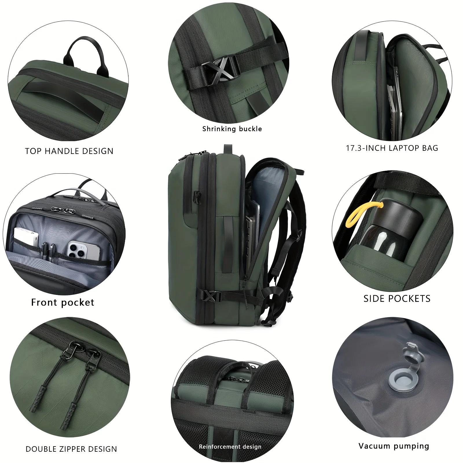 Nouveau sac à dos d'expansion de grande capacité à compression sous vide, sac à dos de voyage, sac d