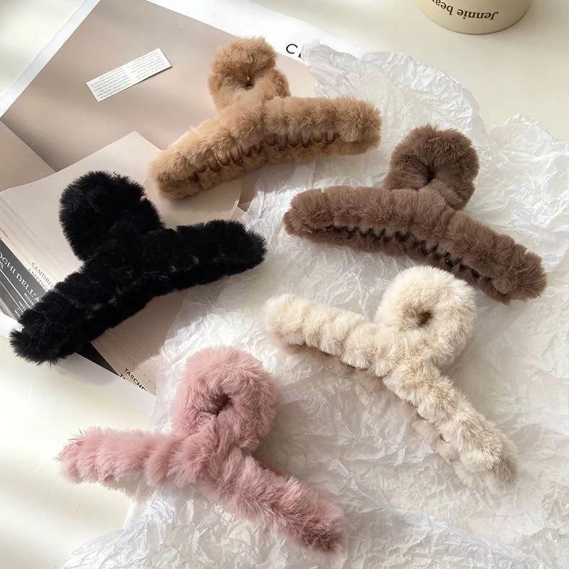 Griffe en peluche pour femmes, Barrette en forme de crabe acrylique élégante, épingle à cheveux, acc