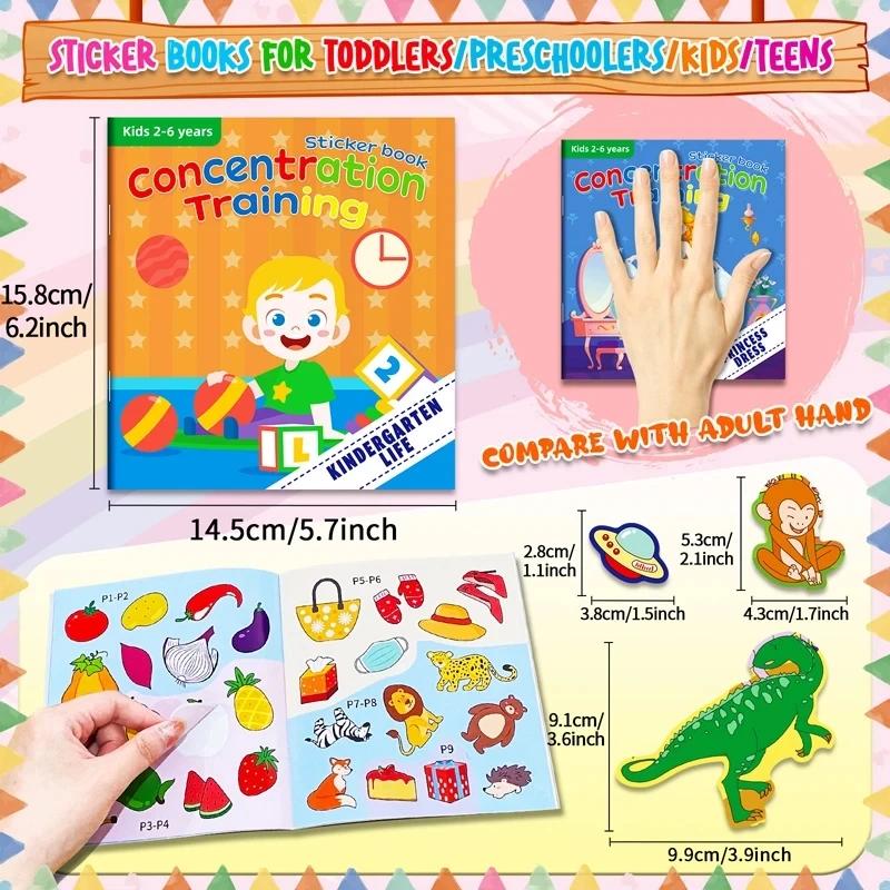 Jouets Montessori, autocollants de dessin animé, livres concentrés sur le développement du potentiel