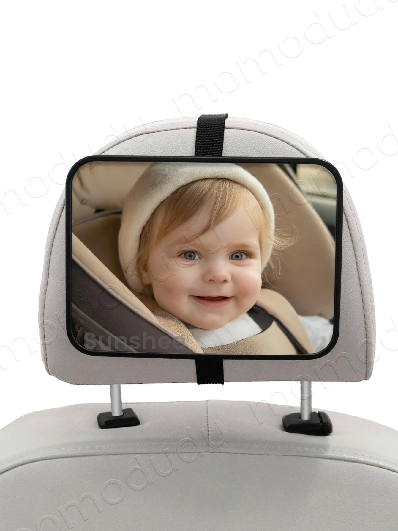 Rétroviseur de voiture pour bébé incassable, miroir arrière pour bébé, vue claire en cristal plus la