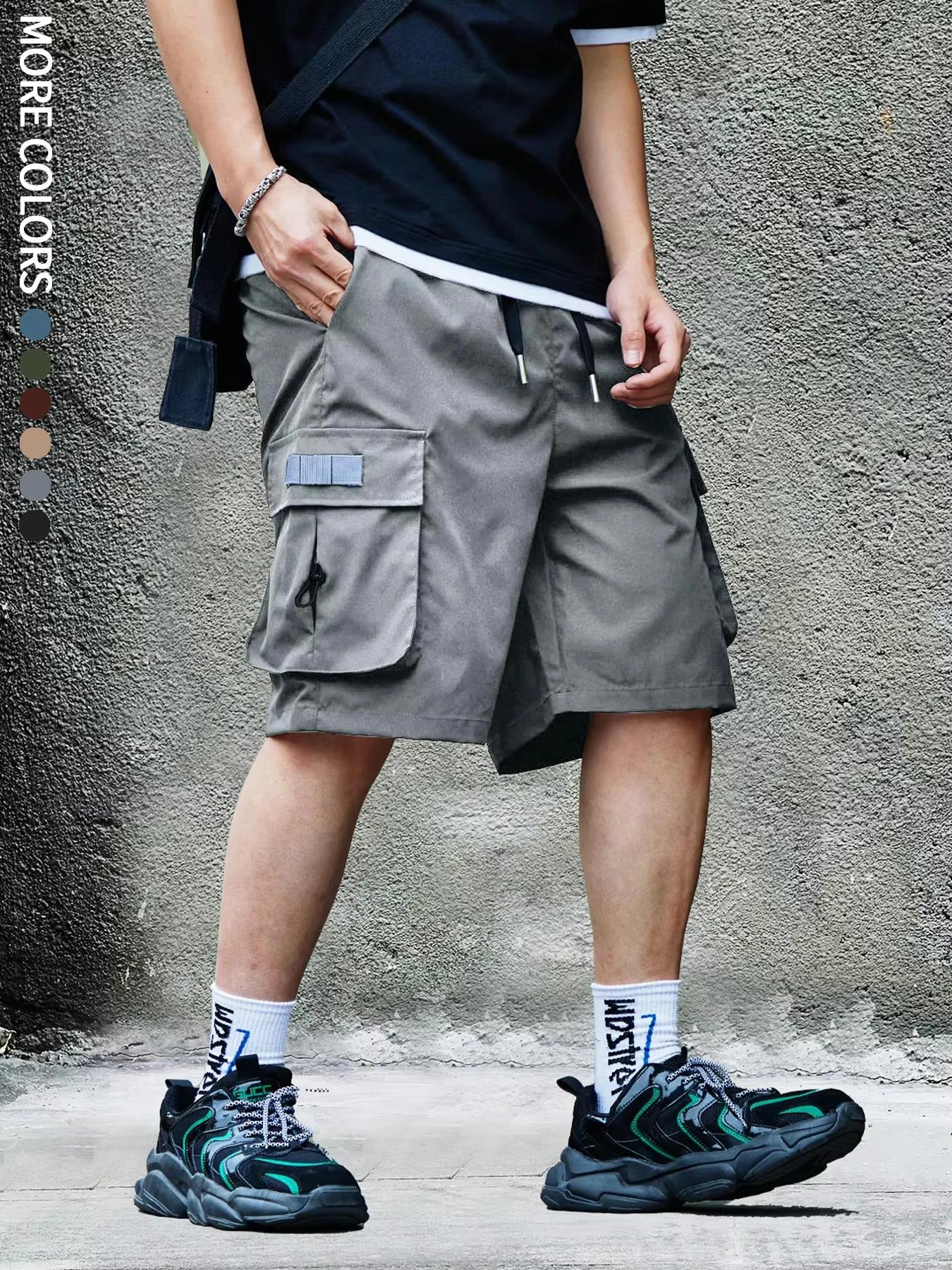 Short cargo pour hommes, plein air, voyage, sports décontractés, grandes poches, tissus durables et 