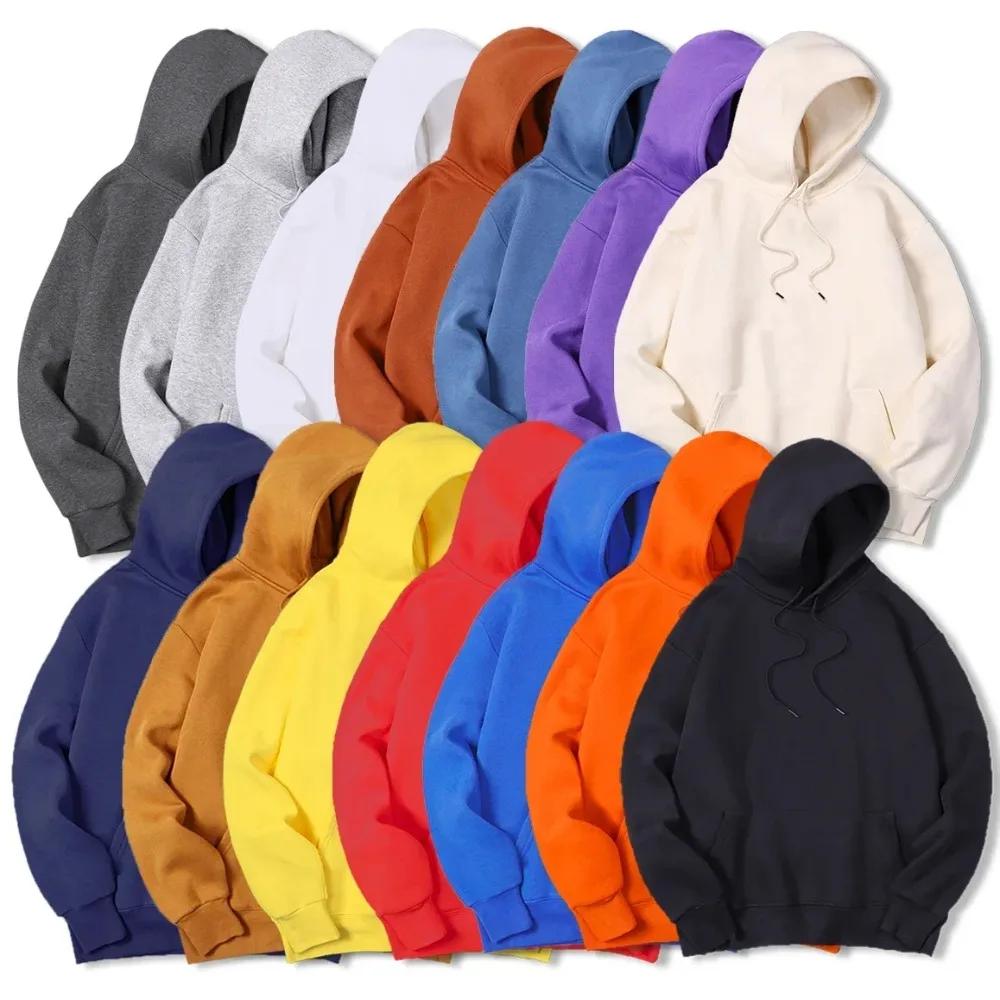 Masculino Cor Sólida Com Capuz Suéteres Masculino Camisola De Lã Quente Moda Roupas De Rua Solta Res