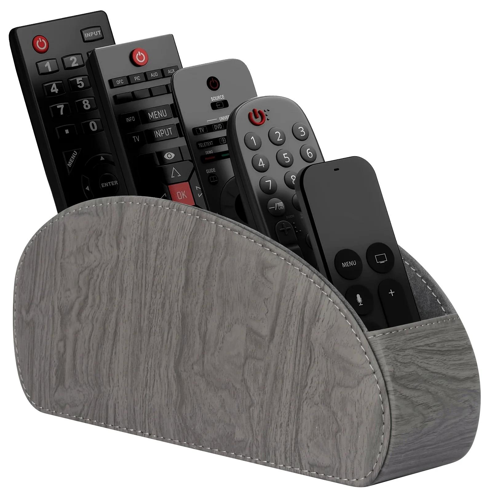 Support de télécommande en cuir PU, 5 compartiments, organisateur multi-appareils pour TV/DVD/Blu-Ra