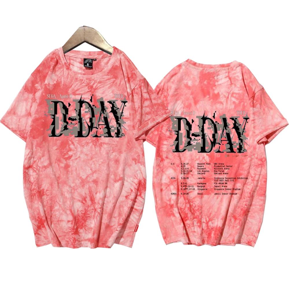 Suga Agust D Tour Tie Dye chemises unisexe col rond manches courtes musique populaire T-Shirt Fans c